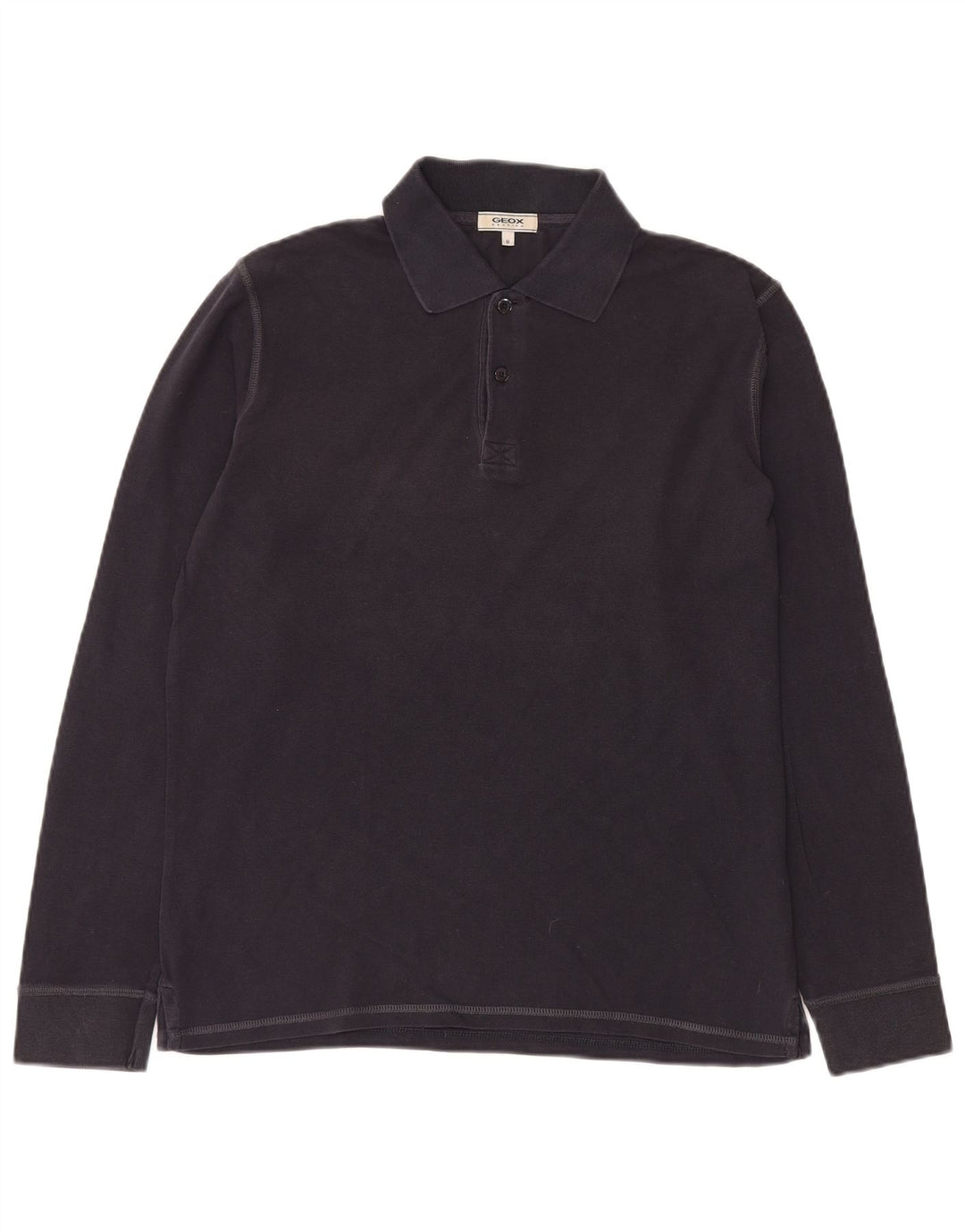 Мужская рубашка поло с длинным рукавом GEOX Respira, темно-синяя, среднего размера