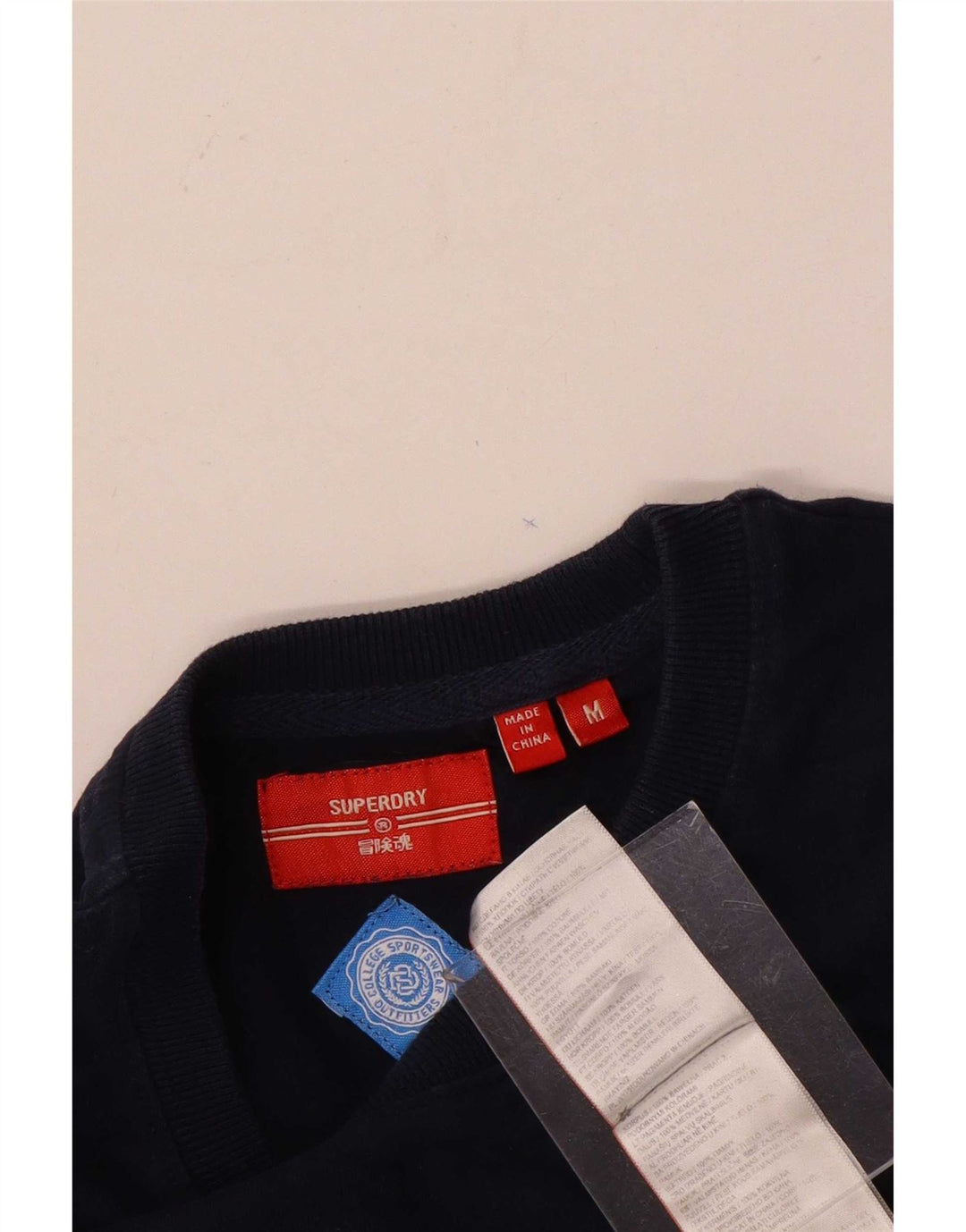 Мужская футболка Superdry Top среднего размера, темно-синяя, хлопок