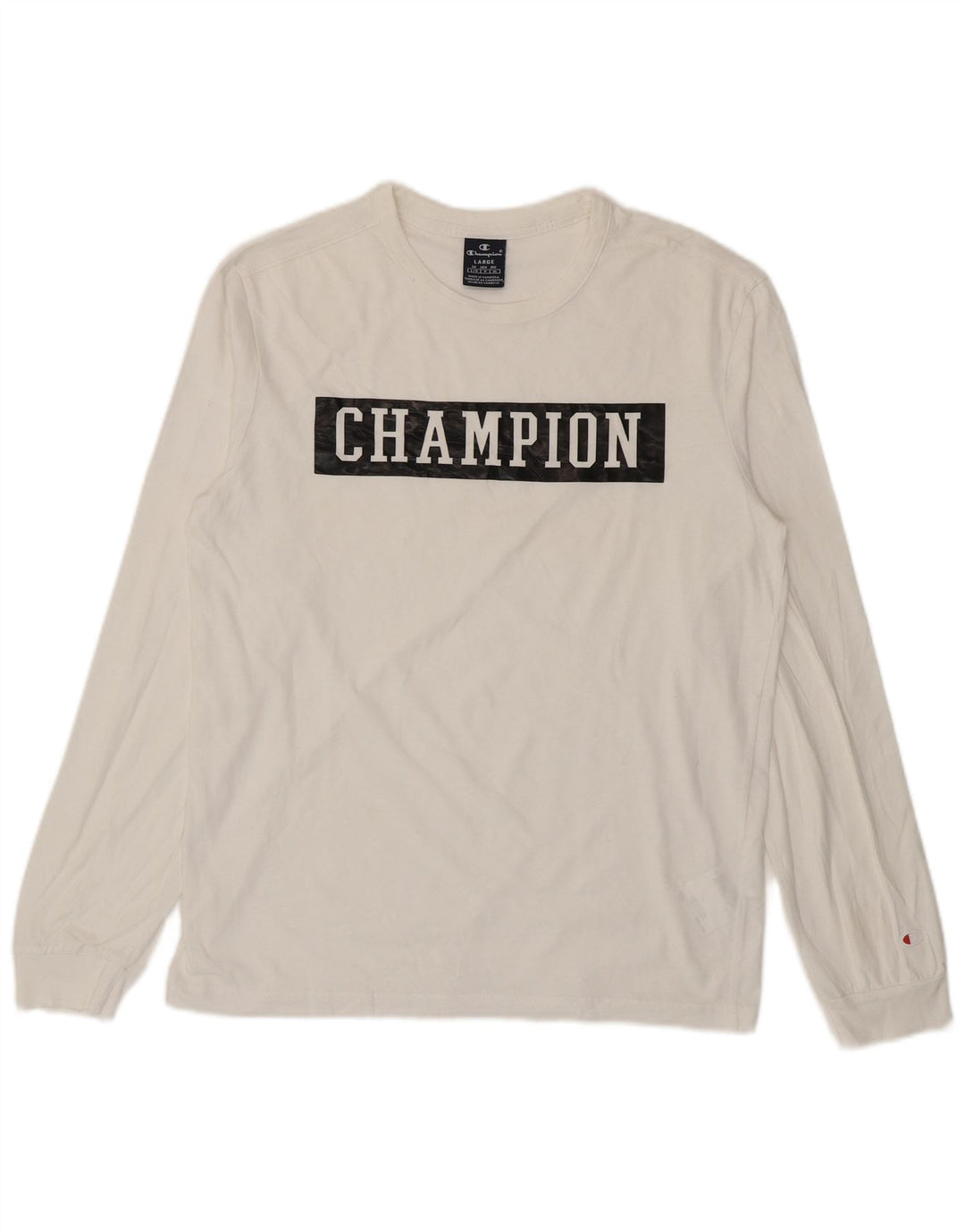 Мужской топ Champion с длинным рукавом, большой белый хлопок, с рисунком