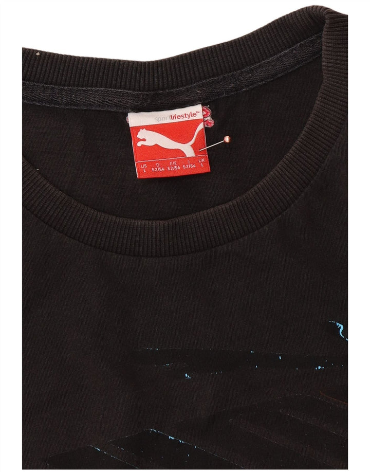 Мужская футболка с рисунком PUMA, большая черная