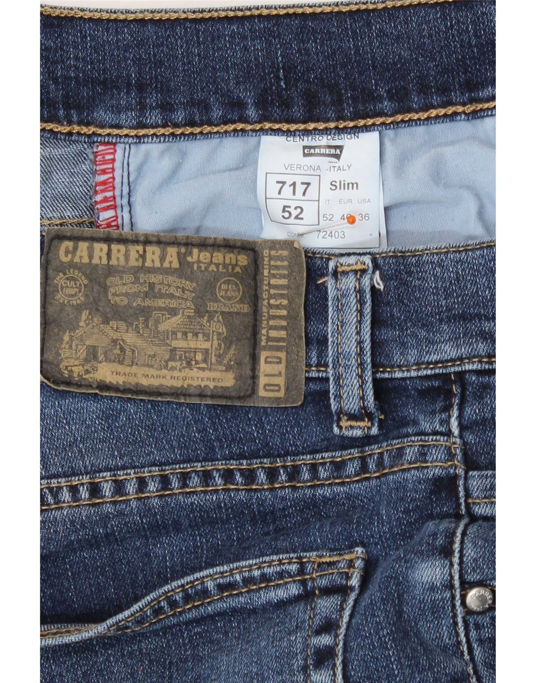 Мужские джинсы Carrera 717 Slim W36 L31 синие, хлопок