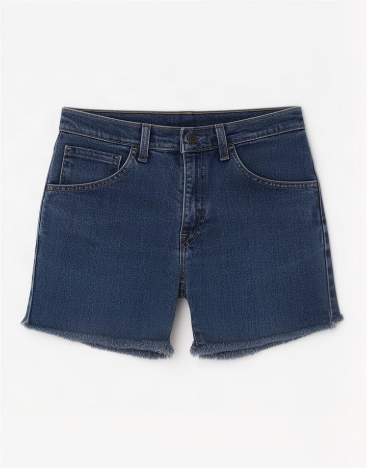 Женские джинсовые шорты Levi's W28, хлопковые, среднего синего цвета