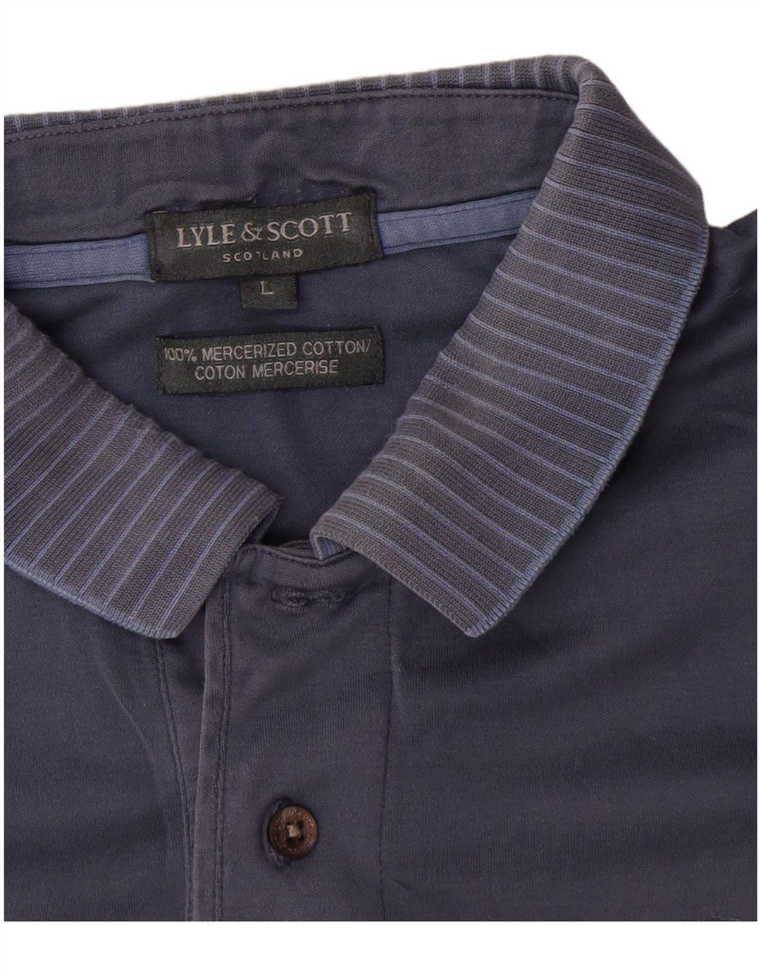 Мужская рубашка-поло Lyle & Scott, темно-синяя, хлопковая