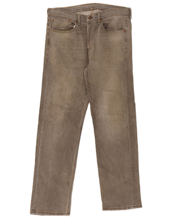 Мужские прямые джинсы Levi's 505 W36 L32 серые, хлопок