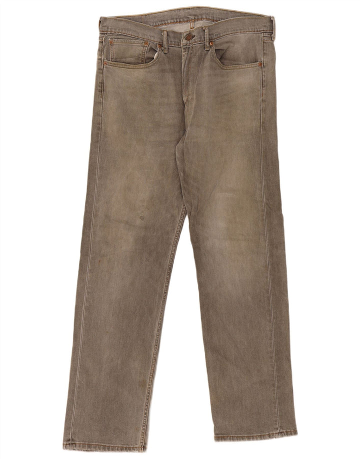 Мужские прямые джинсы Levi's 505 W36 L32 серые, хлопок
