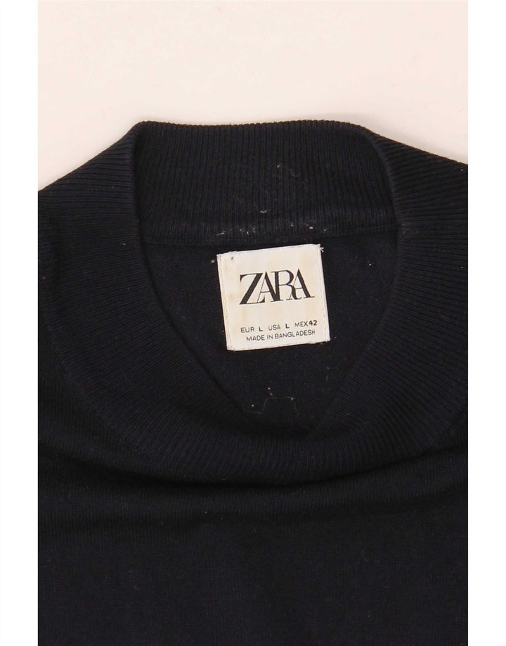 Мужская футболка Zara, большая, темно-синяя