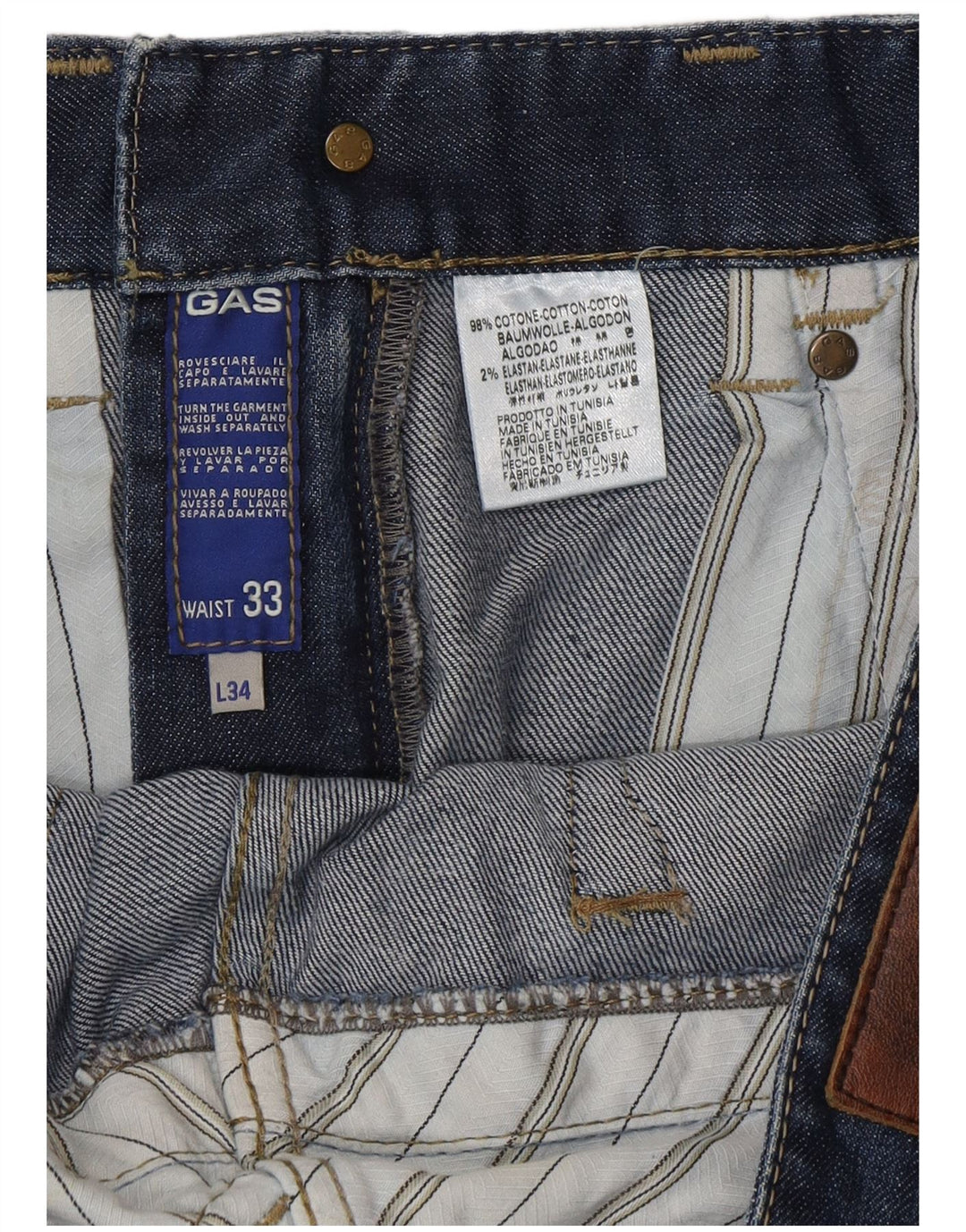 Мужские джинсы Gas Bootcut W33 L34, синие, хлопок