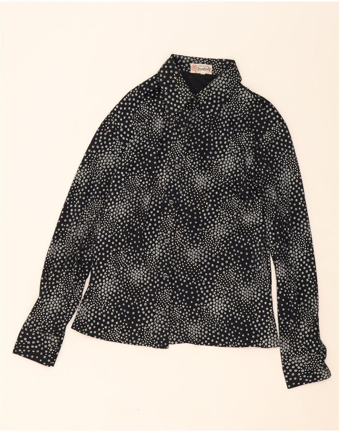 VINTAGE Womens Shirt IT 52 2XL Black Spotted Vintage Vintage and Second-Hand Vintage from Messina Hembry 