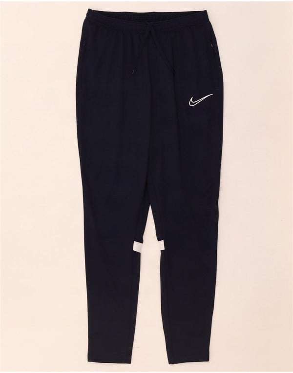 Мужские спортивные брюки Nike Dri Fit, большие темно-синие, полиэстер с цветными блоками