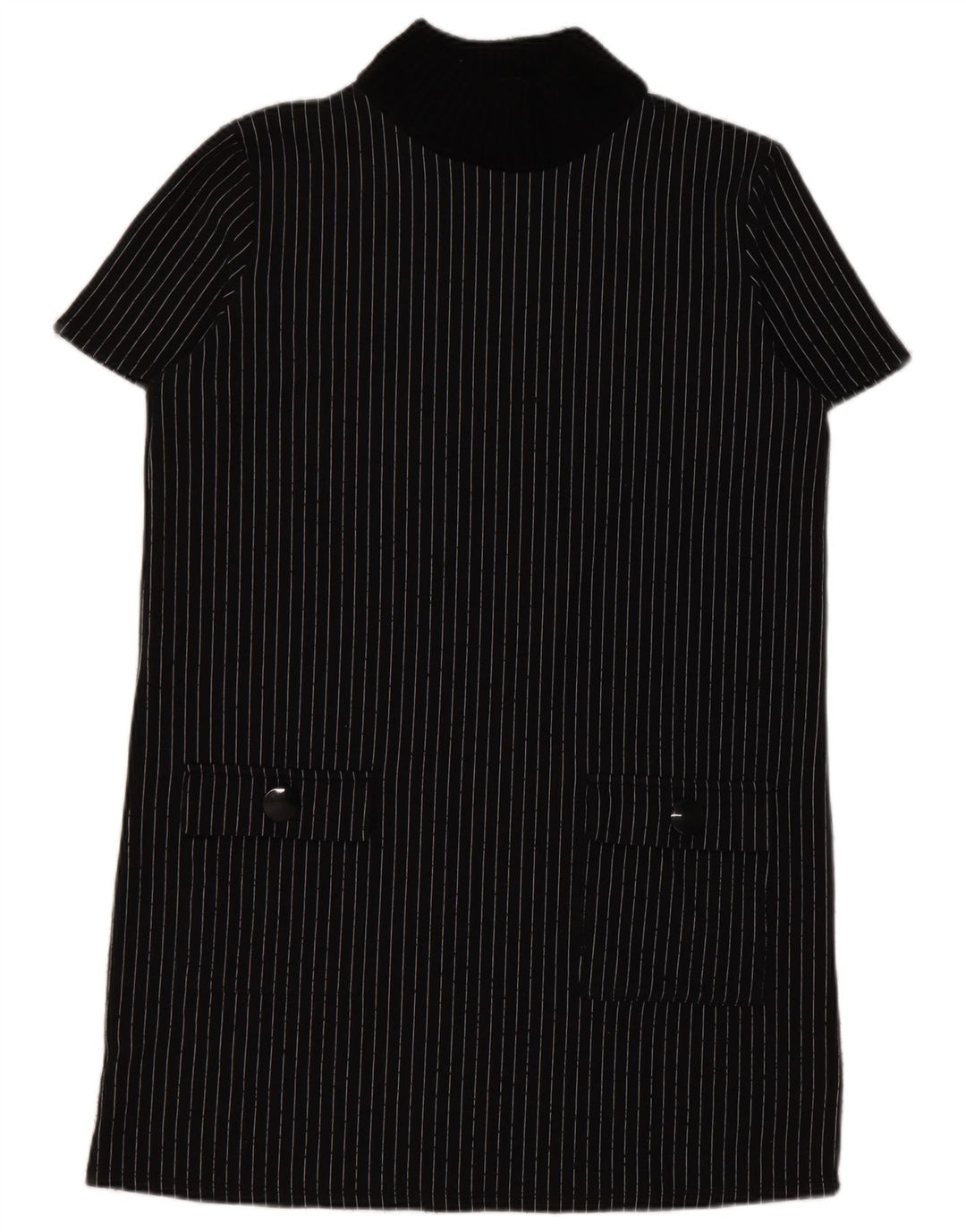 Женское платье прямого кроя Zara UK 16, большое черное в тонкую полоску