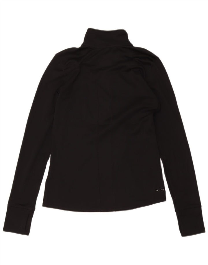 Женский спортивный костюм-пуловер с воротником на молнии Nike Dri Fit UK 10, маленький черный