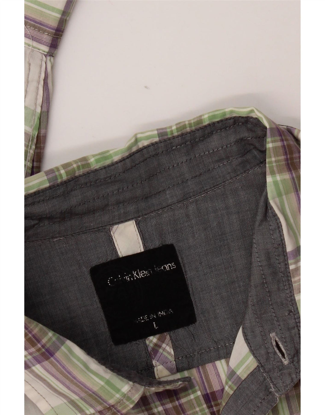 Мужская рубашка в крупную разноцветную клетку Calvin Klein Jeans