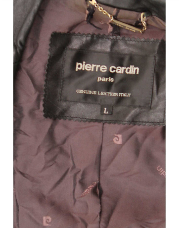 Мужская кожаная куртка Pierre Cardin UK 40, большая черная