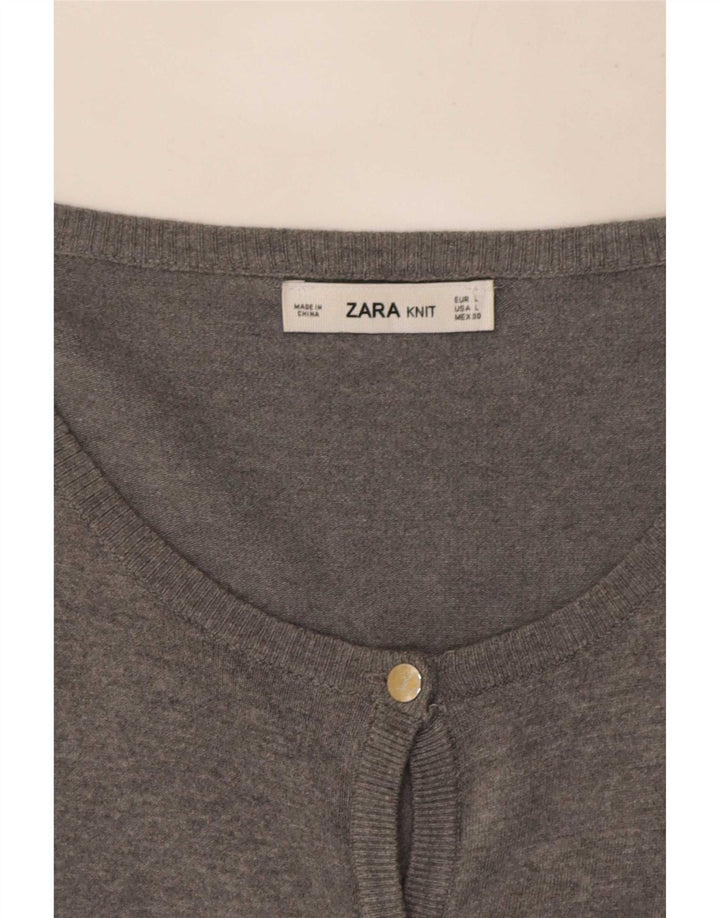 Женский кардиган Zara UK 14, большой серый цвет
