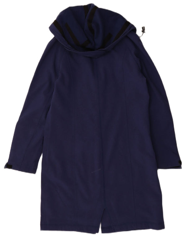 Женский плащ с капюшоном Marks & Spencer UK 14, средний, темно-синий