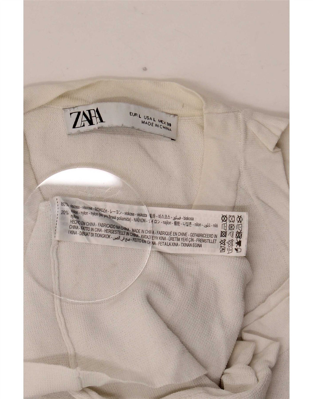 Женский жилет Zara UK 14, большой размер, белая вискоза