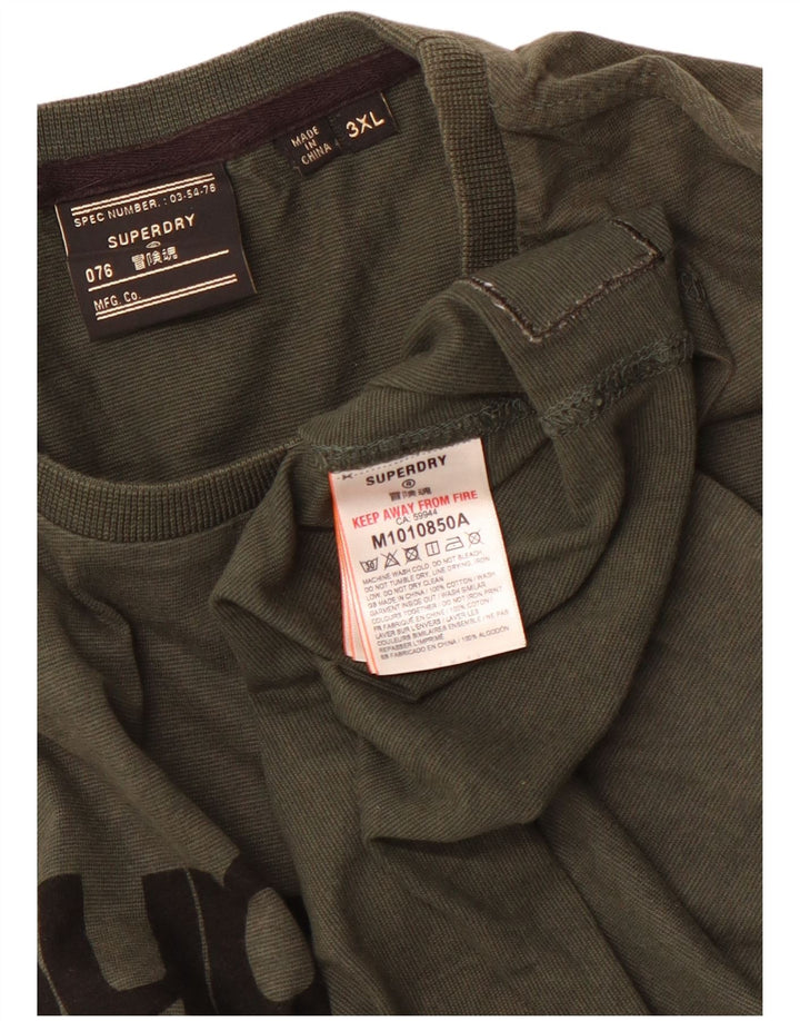 Мужская футболка с рисунком Superdry 3XL, цвет хаки, хлопок