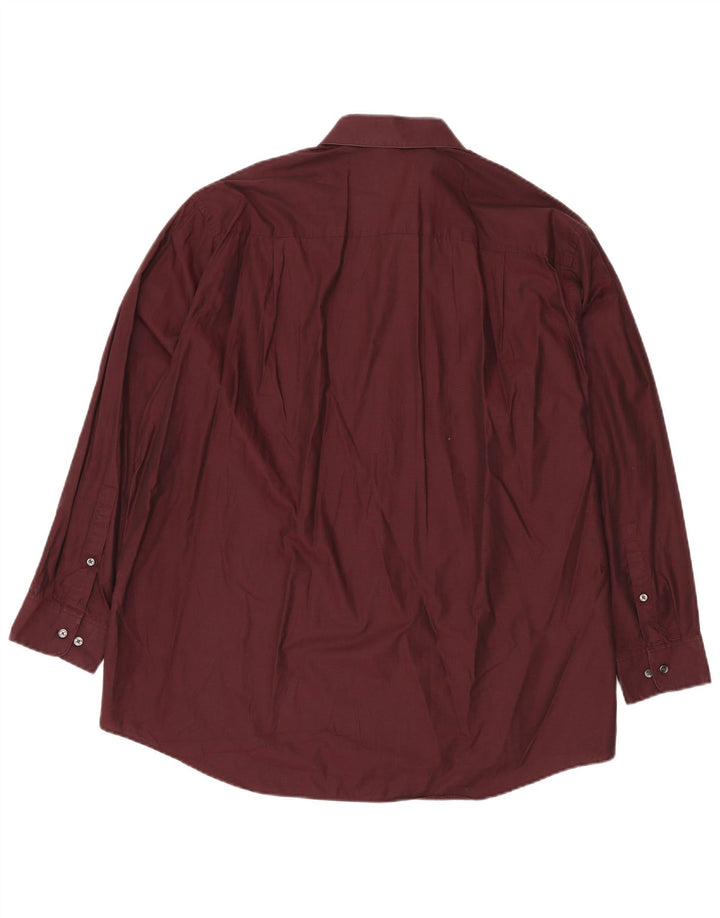 Мужская рубашка стандартного кроя CALVIN KLEIN, размер 18, 2XL, темно-бордовый хлопок