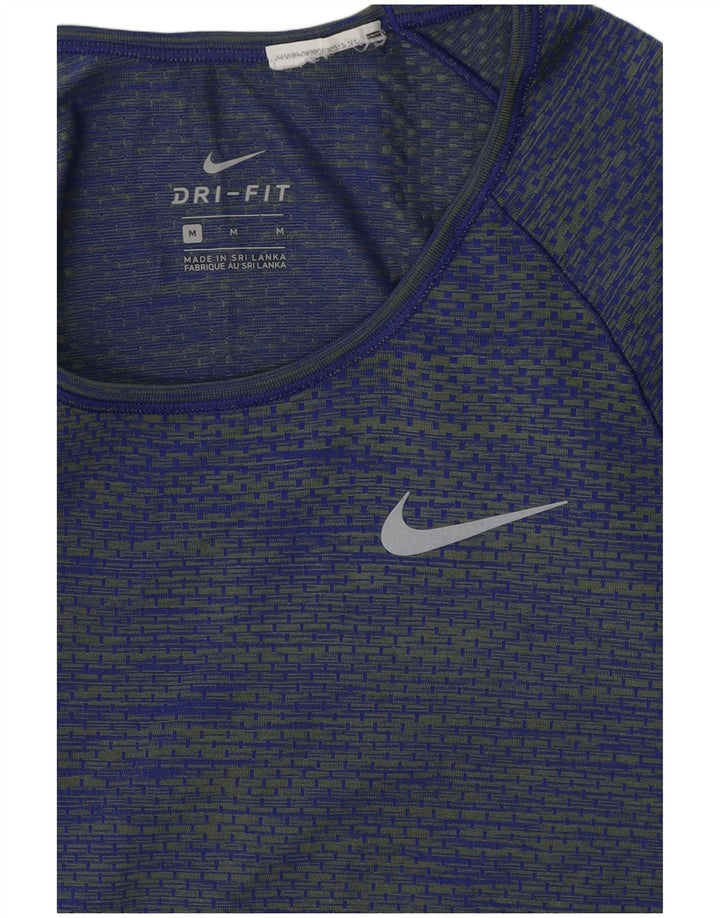 Женские кроссовки Nike Dri Fit Top с длинным рукавом UK 12, средние, синие в полоску