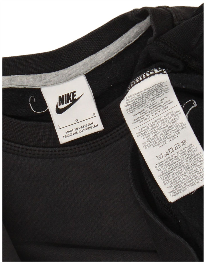 Мужской свитшот Nike, большой черный хлопковый джемпер
