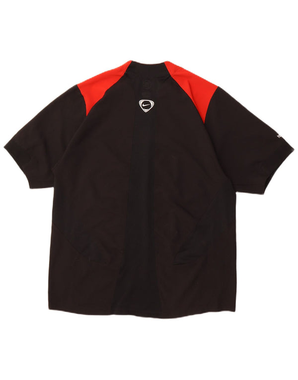 Мужская футболка NIKE Dri Fit UK 42/44, большой черный полиэстер с цветными блоками