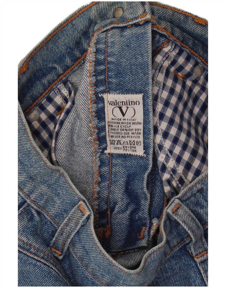 Женская джинсовая юбка Valentino W26, маленькая синяя, хлопок