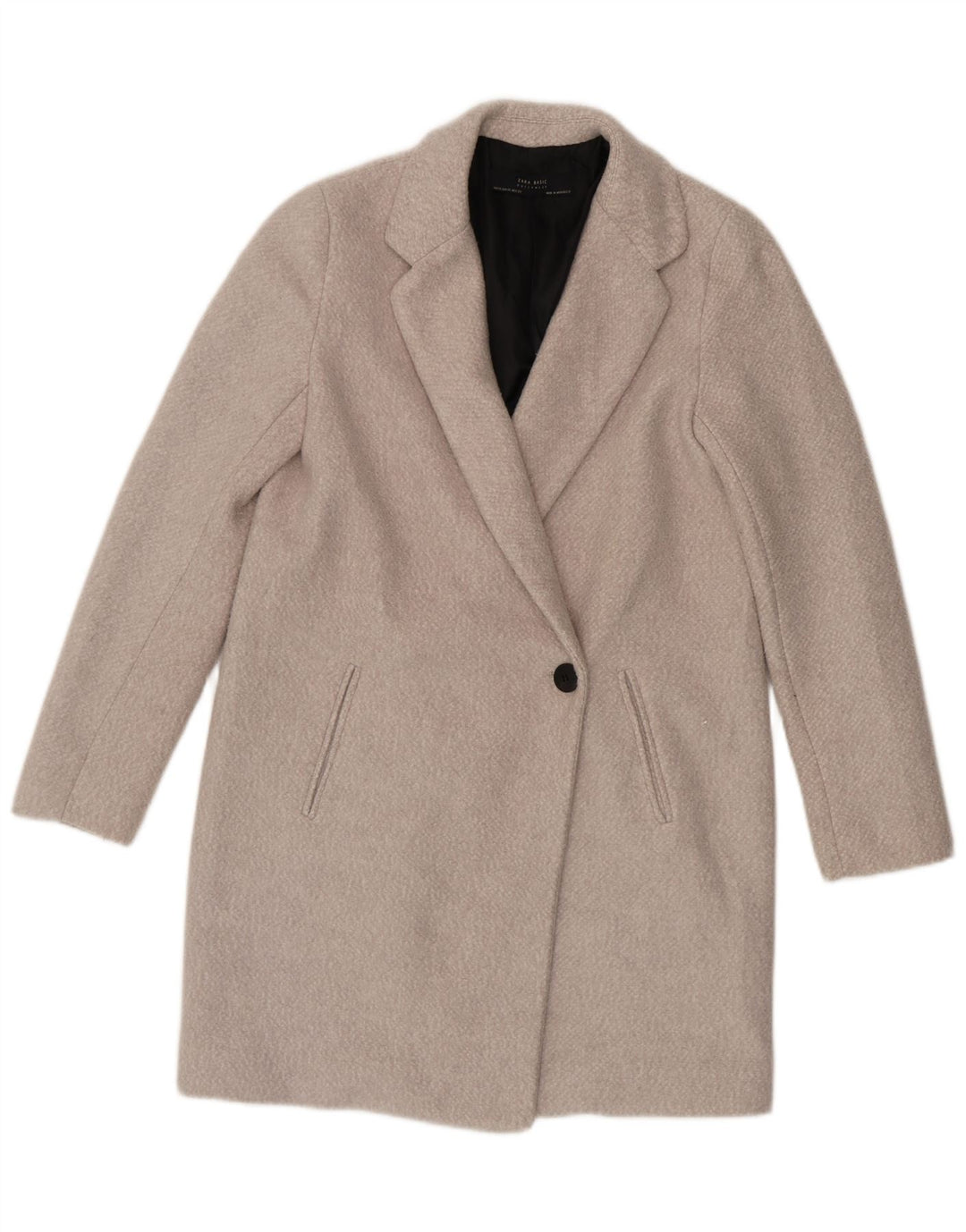 Женское пальто оверсайз ZARA UK 6 XS, серый хлопок