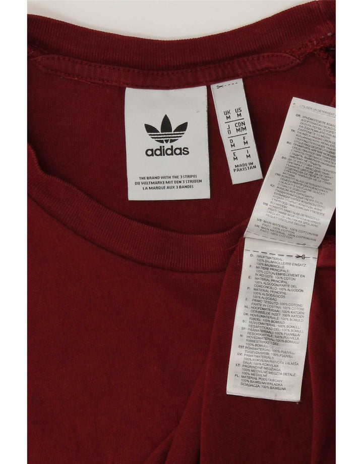 Мужская футболка Adidas Top среднего красного цвета из хлопка