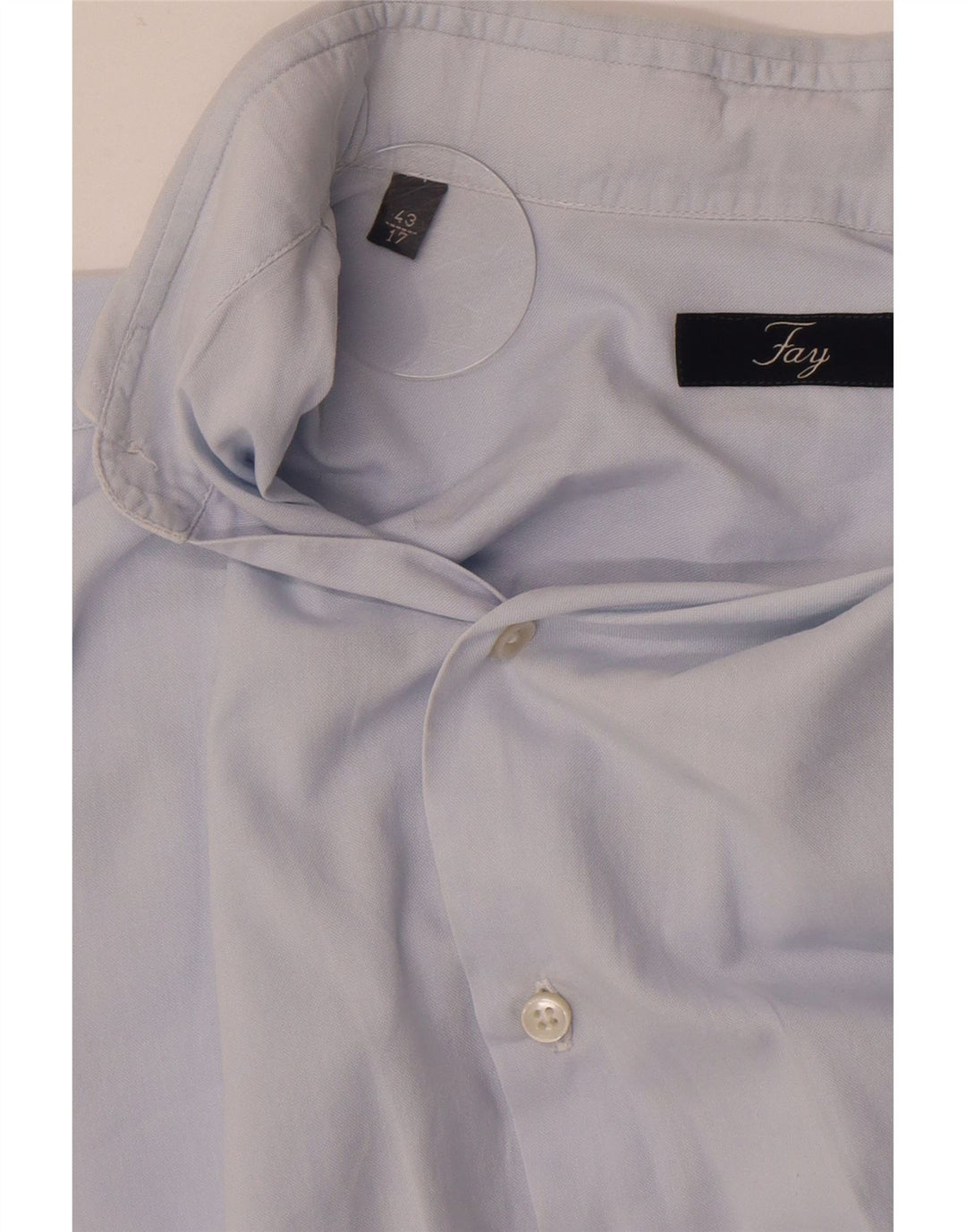 Мужская рубашка Fay, размер 43, 17 XL, синяя