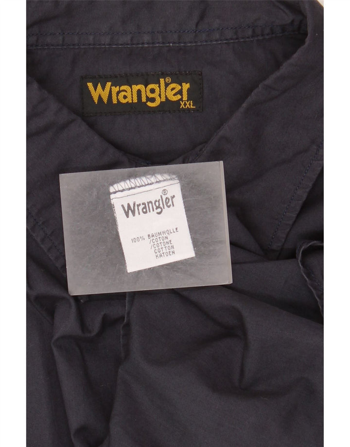 Мужская рубашка Wrangler с коротким рукавом 2XL темно-синяя, хлопок