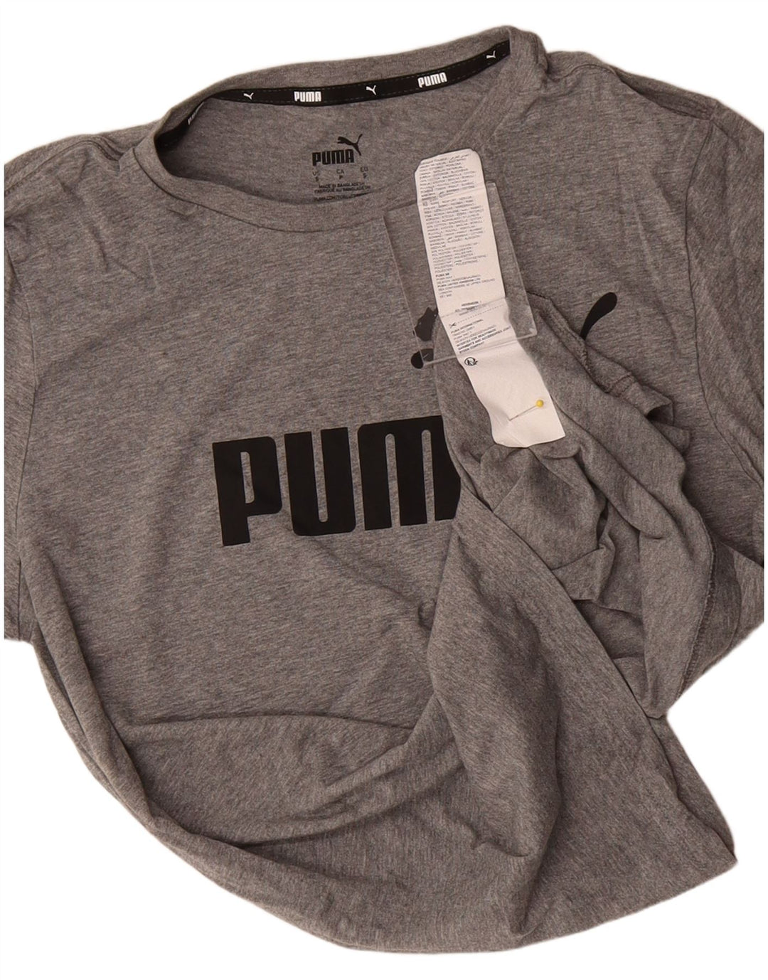 PUMA Mens Graphic T-Shirt Top Small Grey Cotton