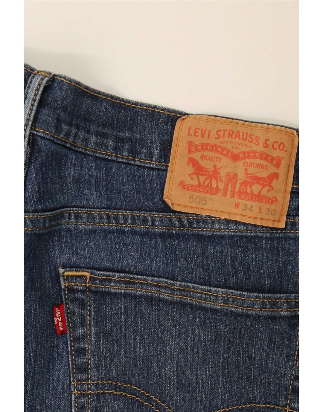 Мужские прямые джинсы Levi's 505 W34 L30 синие, хлопок