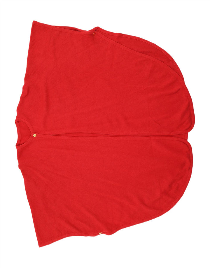 VINTAGE Womens Poncho Cardigan Sweater One Size Red Wool Vintage Vintage and Second-Hand Vintage from Messina Hembry 