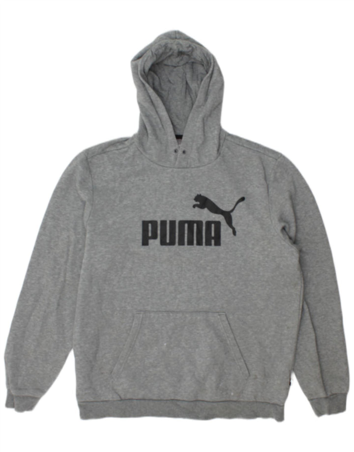 Мужской джемпер с капюшоном Puma, большой серый, хлопковый
