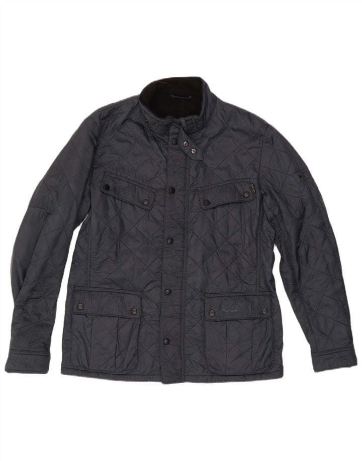 Мужская стеганая куртка BARBOUR UK 40, большая, темно-синяя, полиамид