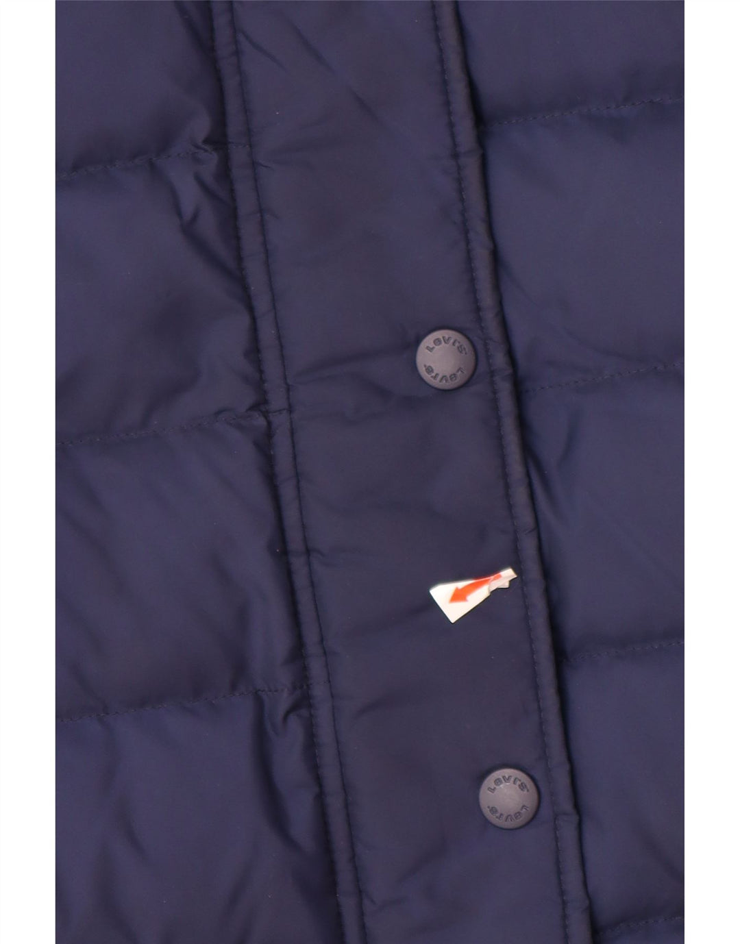 Женская стеганая куртка оверсайз с капюшоном LEVI'S UK 10, маленькая, темно-синяя