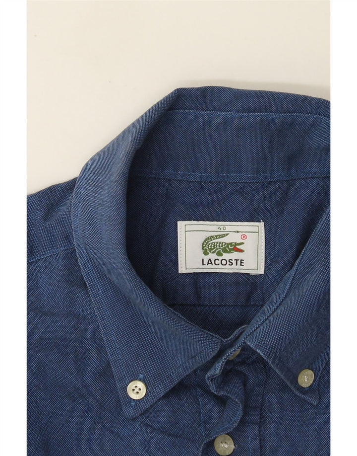Мужская рубашка Lacoste, размер 40, средний темно-синий