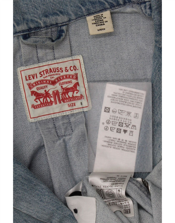Женское джинсовое пальто Levi's в стиле оверсайз, размер UK 10, маленький синий, хлопок