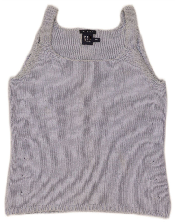 Женский укороченный вязаный топ на бретельках Gap UK 8, маленький синий хлопок
