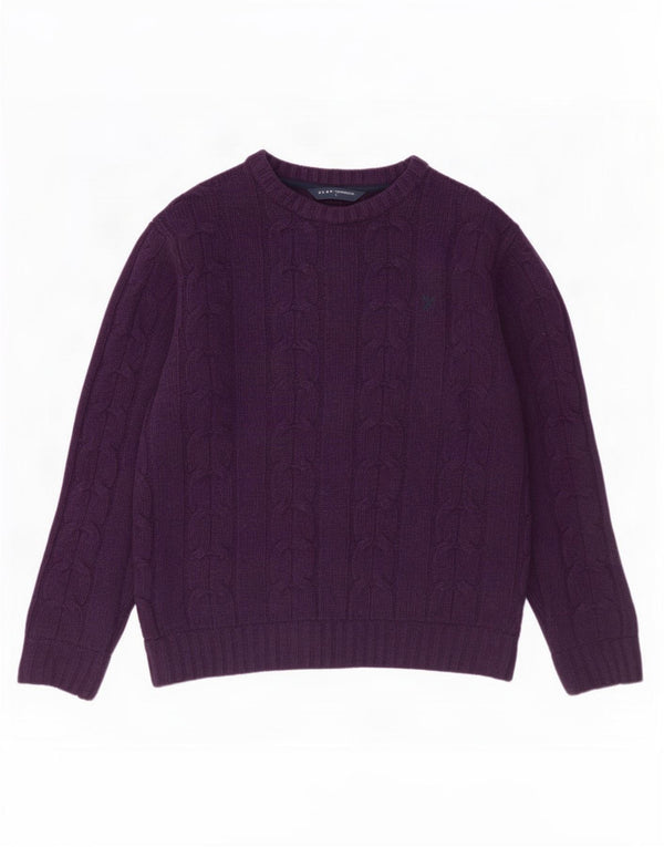 Crew Clothing Womens Boat Neck Jumper Sweater UK 16 Large Purple Lambswool
