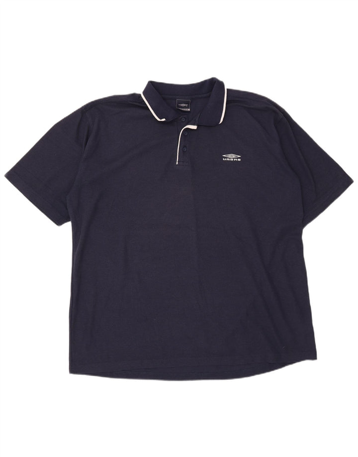 Мужская рубашка-поло Umbro 2XL темно-синяя, полиэстер