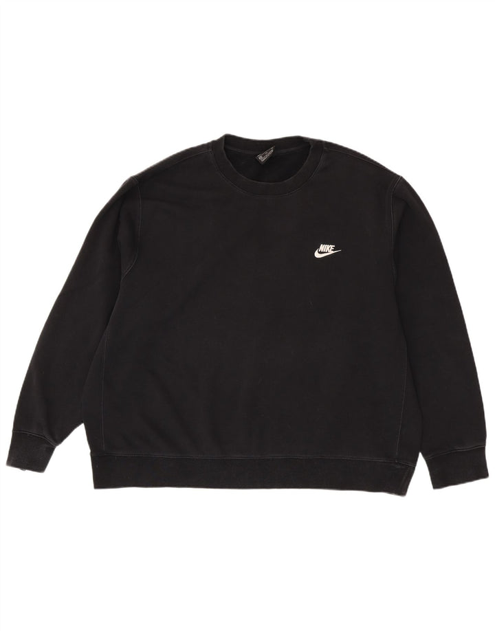 Мужской свитшот NIKE 2XL, черный хлопок, черный