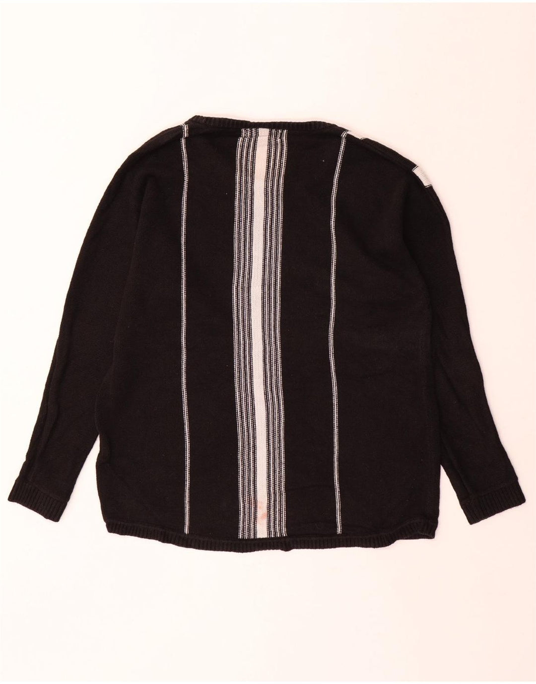 CALVIN KLEIN Мужской джемпер с вырезом «лодочка» из хлопка среднего размера, черная полоска