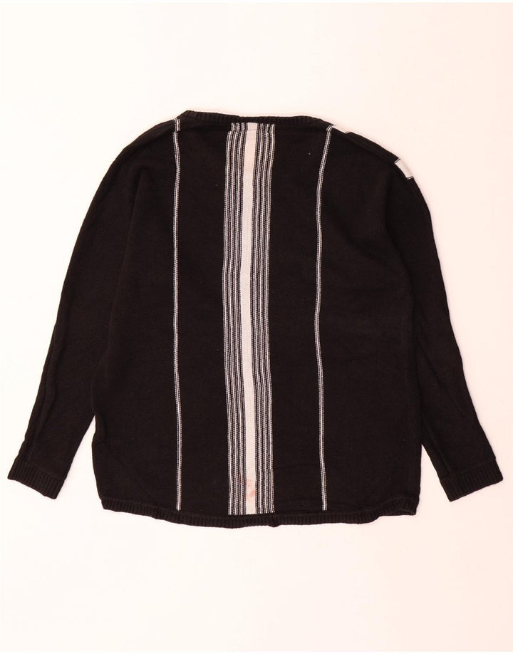 CALVIN KLEIN Мужской джемпер с вырезом «лодочка» из хлопка среднего размера, черная полоска