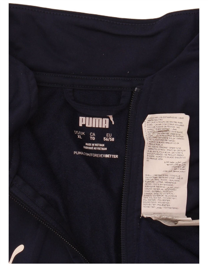 Мужской пуловер с воротником на молнии Puma, топ XL, темно-синий полиэстер