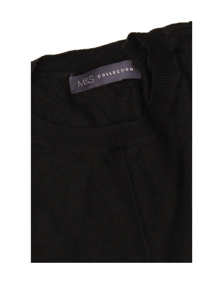 MARKS & SPENCER Womens Crew Neck Jumper Sweater UK 16 Large Black Vintage Marks & Spencer and Second-Hand Marks & Spencer from Messina Hembry 