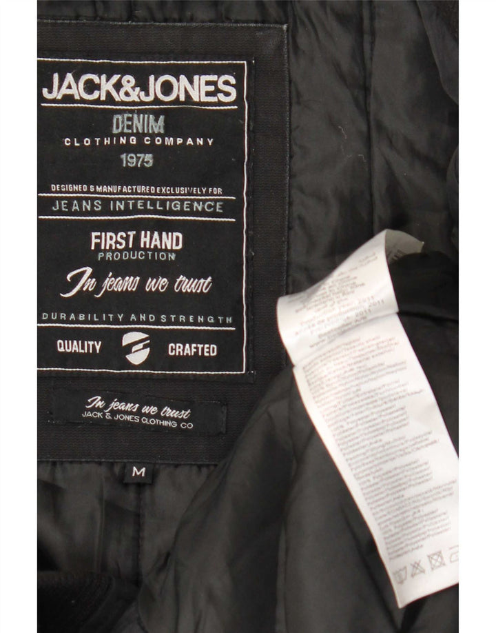 Мужская куртка-бомбер Jack & Jones UK 38, средний черный полиэстер
