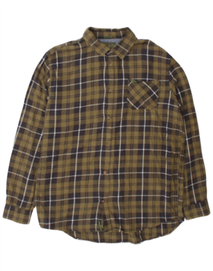 Мужская фланелевая рубашка Alcott 2XL, цвет хаки, хлопок в клетку