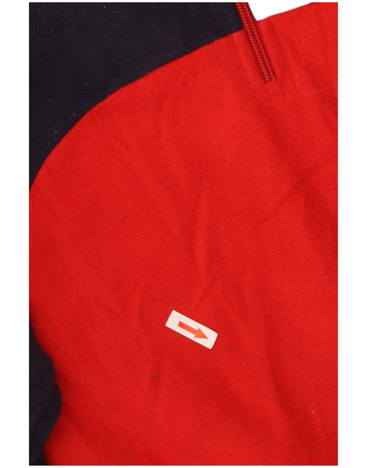 Fila Мужской флисовый джемпер с воротником на молнии, большой красный, цветных блоков