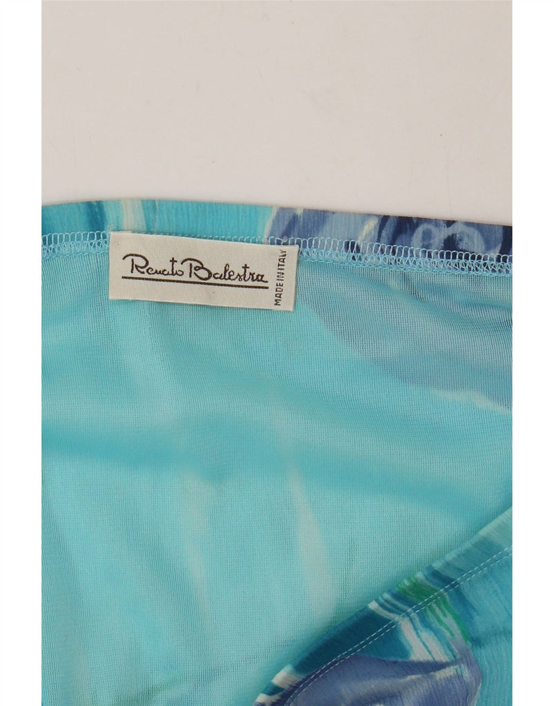 RENATO BALESTRA Womens Asymmetrical Skirt IT 50 XL W34  Blue Floral Vintage Renato Balestra and Second-Hand Renato Balestra from Messina Hembry 